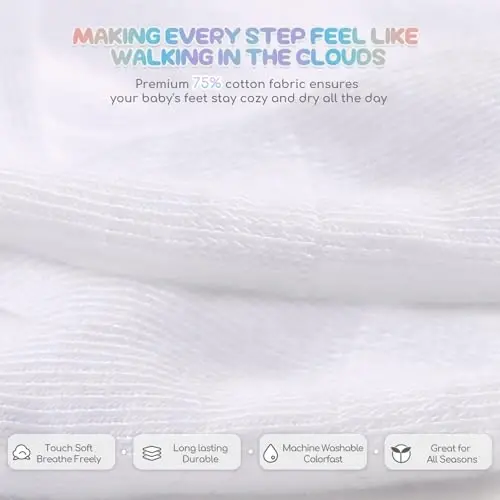 Aroveea Baby Toddler Socks Grip Non Slip Boys Girls Cotton 12 Pack for Kids Ankle Cute Socks 6M-7Years - 4