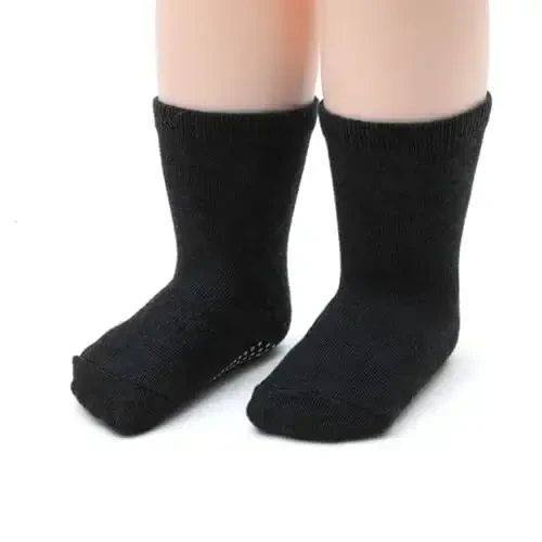 Aroveea Non Slip Grip Ankle Baby Socks 12 Pack for Toddler Boys and Girls Kids,Infant Cute Cotton Baby Socks - 3