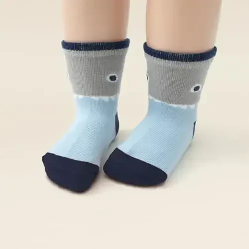 Aroveea Non Slip Grip Ankle Baby Socks 12 Pack for Toddler Boys and Girls Kids,Infant Cute Cotton Baby Socks - 6