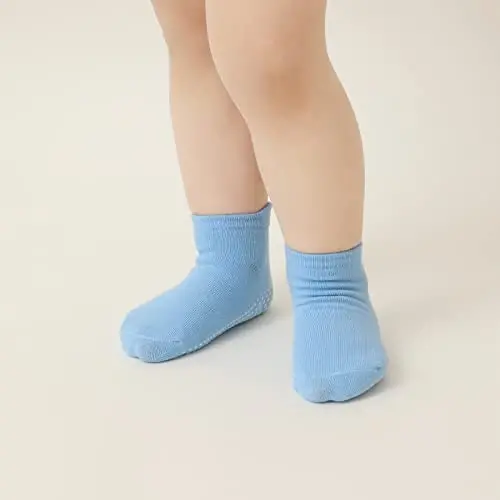 Aroveea Non Slip Grip Ankle Baby Socks 12 Pack for Toddler Boys and Girls Kids,Infant Cute Cotton Baby Socks - 6