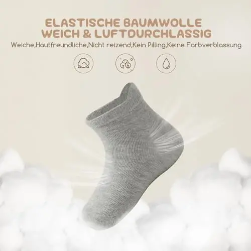 Aroveea Non Slip Grip Ankle Baby Socks 12 Pack for Toddler Boys and Girls Kids,Infant Cute Cotton Baby Socks - 4