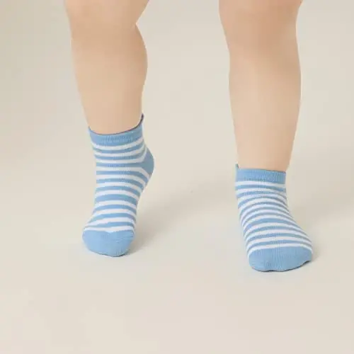 Aroveea Non Slip Grip Ankle Baby Socks 12 Pack for Toddler Boys and Girls Kids,Infant Cute Cotton Baby Socks - 6