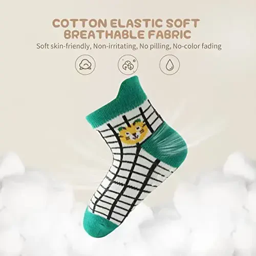 Aroveea Non Slip Grip Ankle Baby Socks 12 Pack for Toddler Boys and Girls Kids,Infant Cute Cotton Baby Socks - MODAZONE (1)