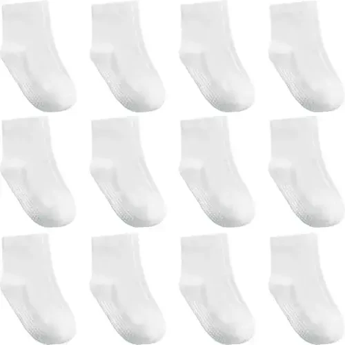 Aroveea Non Slip Grip Ankle Baby Socks 12 Pack for Toddler Boys and Girls Kids,Infant Cute Cotton Baby Socks - 1