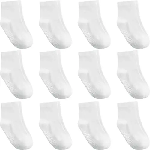 Aroveea Non Slip Grip Ankle Baby Socks 12 Pack for Toddler Boys and Girls Kids,Infant Cute Cotton Baby Socks 