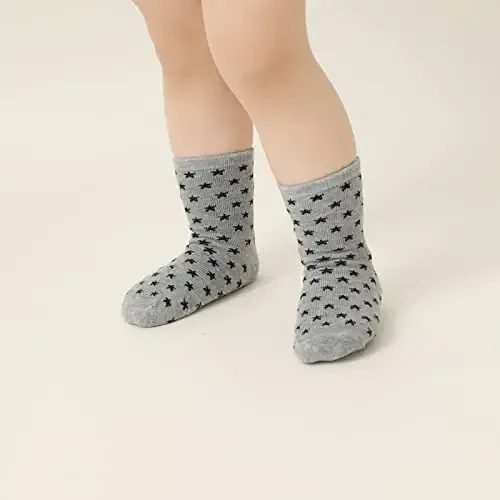 Aroveea Non Slip Grip Ankle Baby Socks 12 Pack for Toddler Boys and Girls Kids,Infant Cute Cotton Baby Socks - 6