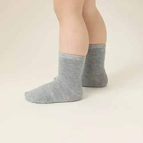 Aroveea Non Slip Grip Ankle Baby Socks 12 Pack for Toddler Boys and Girls Kids,Infant Cute Cotton Baby Socks - 6