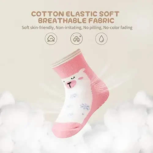 Aroveea Non Slip Grip Ankle Baby Socks 12 Pack for Toddler Boys and Girls Kids,Infant Cute Cotton Baby Socks - AROVEEA (1)