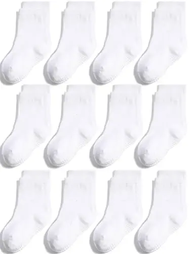 Aroveea Non Slip Grip Ankle Baby Socks 12 Pack for Toddler Boys and Girls Kids,Infant Cute Cotton Baby Socks 