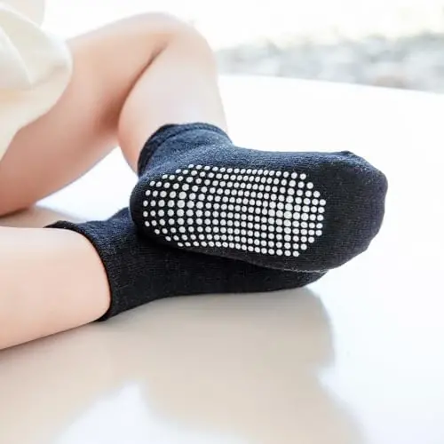 Aroveea Toddler Socks Non Slip Grip Cute Cotton Baby Socks 12 Pack for Toddler Boys Girls Kids - 3