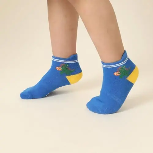 Aroveea Toddler Socks Non Slip Grip Cute Cotton Baby Socks 12 Pack for Toddler Boys Girls Kids - 6