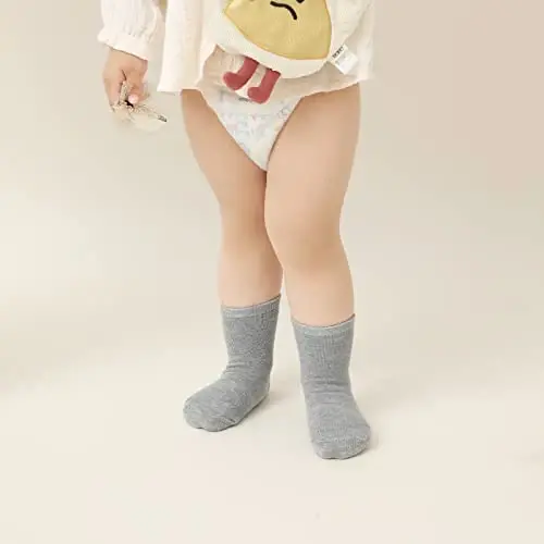 Aroveea Toddler Socks Non Slip Grip Cute Cotton Baby Socks 12 Pack for Toddler Boys Girls Kids - 2