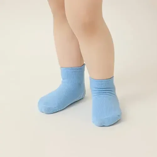 Aroveea Non Slip Grip Ankle Baby Socks 12 Pack for Toddler Boys and Girls Kids,Infant Cute Cotton Baby Socks - 6