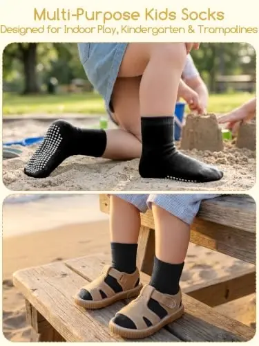 Aroveea Non Slip Grip Ankle Baby Socks 12 Pack for Toddler Boys and Girls Kids,Infant Cute Cotton Baby Socks - 5