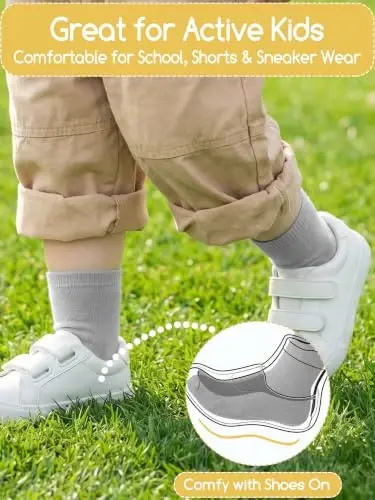 Aroveea Non Slip Grip Ankle Baby Socks 12 Pack for Toddler Boys and Girls Kids,Infant Cute Cotton Baby Socks - 4