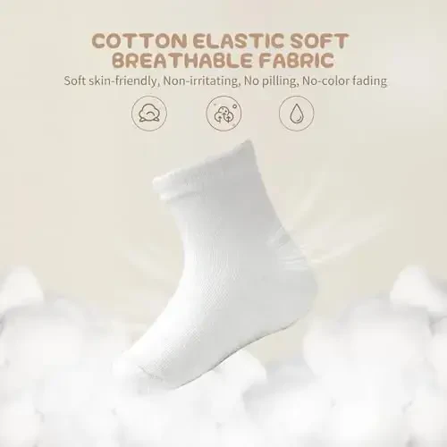 Aroveea Non Slip Grip Ankle Baby Socks 12 Pack for Toddler Boys and Girls Kids,Infant Cute Cotton Baby Socks - 2