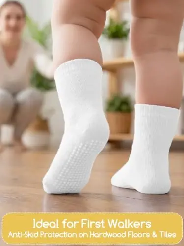 Aroveea Non Slip Grip Ankle Baby Socks 12 Pack for Toddler Boys and Girls Kids,Infant Cute Cotton Baby Socks - 2