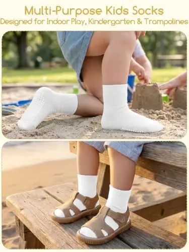Aroveea Non Slip Grip Ankle Baby Socks 12 Pack for Toddler Boys and Girls Kids,Infant Cute Cotton Baby Socks - 5