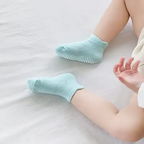 Aroveea Non Slip Grip Ankle Baby Socks 12 Pack for Toddler Boys and Girls Kids,Infant Cute Cotton Baby Socks - MODAZONE (1)