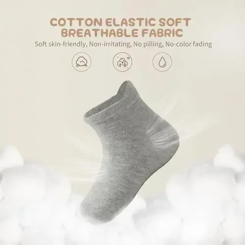 Aroveea Non Slip Grip Ankle Baby Socks 12 Pack for Toddler Boys and Girls Kids,Infant Cute Cotton Baby Socks - 2