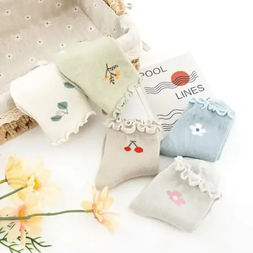 Aroveea Non Slip Grip Ankle Baby Socks 12 Pack for Toddler Boys and Girls Kids,Infant Cute Cotton Baby Socks - 10