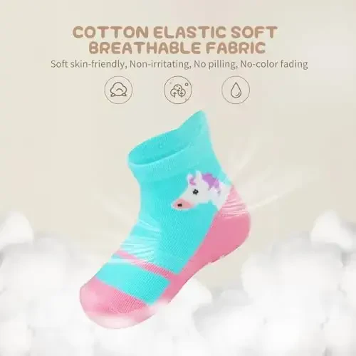 Aroveea Non Slip Grip Ankle Baby Socks 12 Pack for Toddler Boys and Girls Kids,Infant Cute Cotton Baby Socks - 2