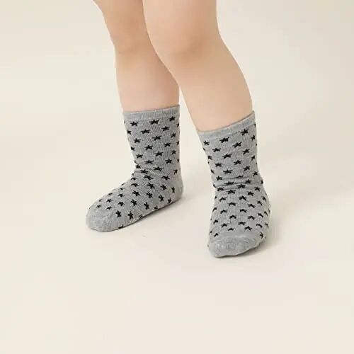 Aroveea Non Slip Grip Ankle Baby Socks 12 Pack for Toddler Boys and Girls Kids,Infant Cute Cotton Baby Socks - 6