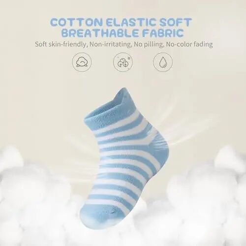 Aroveea Non Slip Grip Ankle Baby Socks 12 Pack for Toddler Boys and Girls Kids,Infant Cute Cotton Baby Socks - 2