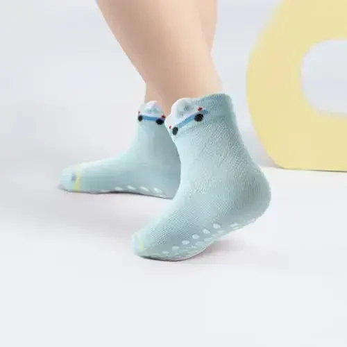 Aroveea Non Slip Grip Ankle Baby Socks 12 Pack for Toddler Boys and Girls Kids,Infant Cute Cotton Baby Socks - 5