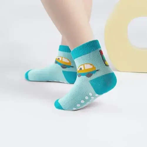 Aroveea Non Slip Grip Ankle Baby Socks 12 Pack for Toddler Boys and Girls Kids,Infant Cute Cotton Baby Socks - 5