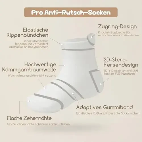 Aroveea Non Slip Grip Ankle Baby Socks 12 Pack for Toddler Boys and Girls Kids,Infant Cute Cotton Baby Socks - 6