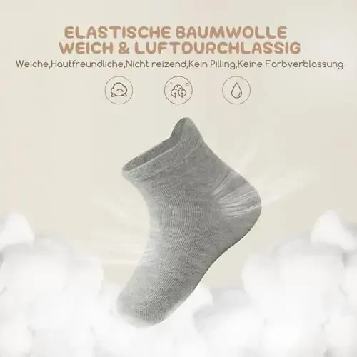 Aroveea Non Slip Grip Ankle Baby Socks 12 Pack for Toddler Boys and Girls Kids,Infant Cute Cotton Baby Socks - 4