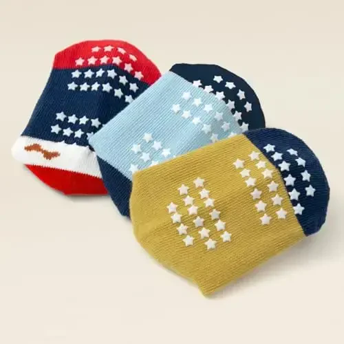 Aroveea Non Slip Grip Ankle Baby Socks 12 Pack for Toddler Boys and Girls Kids,Infant Cute Cotton Baby Socks - 5