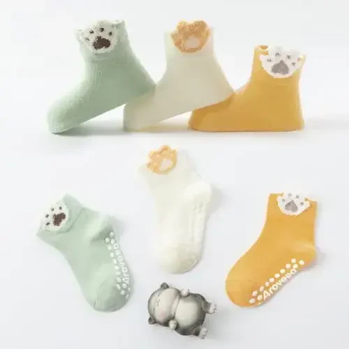 Aroveea Sirpanmaydigan To'piqli Chaqaloq Paypoqlari 12 Donadan iborat Go'dak O'g'il va Qiz Bolalar Uchun, Chaqaloq Chiroyli Paxta Chaqaloq Paypoqlari - 6