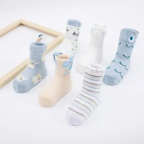 Aroveea Toddler Socks Non Slip Grip Ankle Baby 12 Pack for Kids Boys Girls | Soft combed cotton; safety silicone on bottom; machine washable; fits 6M to 7Y children indoor outdoor play all season - 5