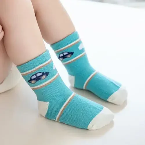 Aroveea Toddler Socks Non Slip Grip Cute Cotton Baby Socks 12 Pack for Toddler Boys Girls Kids - 4
