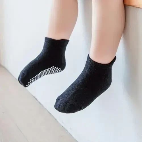 Aroveea Toddler Socks Non Slip Grip Cute Cotton Baby Socks 12 Pack for Toddler Boys Girls Kids - 7