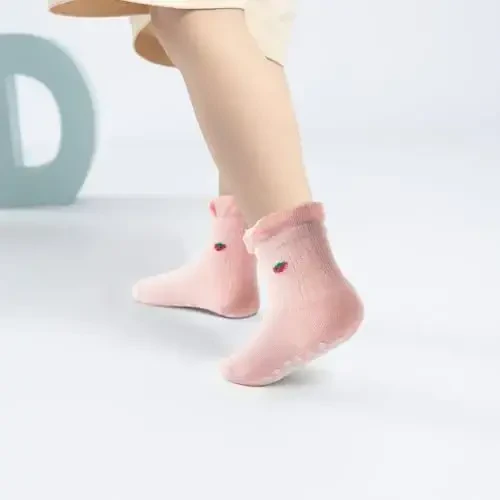 Aroveea тоймайдиган пайпоқлар тўплами, болалар учун 12 жуфт, ўғил болалар ва қизлар учун, чақалоқлар учун пахтадан тайёрланган чиройли пайпоқлар - 5