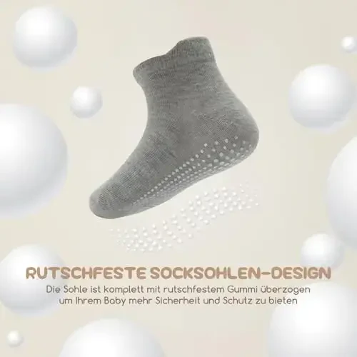 Aroveea Toymaydigan Sirpanmaydigan Grip To'piqli Chaqaloq Paypoqlari 12 Ta O'ram Toddler O'g'il va Qiz Bolalar uchun, Go'dak Yoqimli Paxta Chaqaloq Paypoqlari - 5