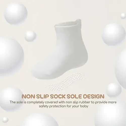 Aroveea Toddler Socks Non Slip Grip Cute Cotton Baby Socks 12 Pack for Toddler Boys Girls Kids - 4
