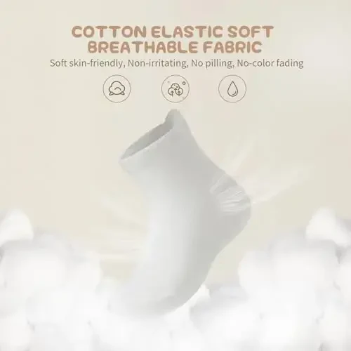 Aroveea Toddler Socks Non Slip Grip Cute Cotton Baby Socks 12 Pack for Toddler Boys Girls Kids - 2