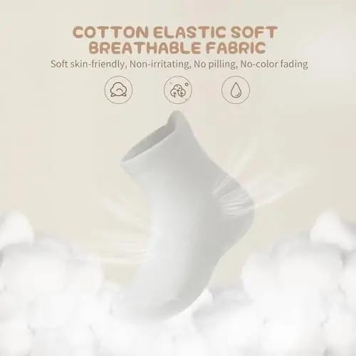 Aroveea Toddler Socks Non Slip Grip Cute Cotton Baby Socks 12 Pack for Toddler Boys Girls Kids - 2