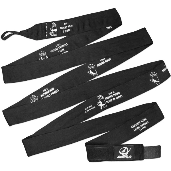 ArrowWay Instructional Hand Wraps w/ Printed Directions for Boxing & MMA - 142