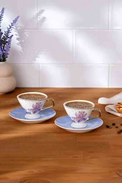 Arsen 2 Person New Bone Coffee Cup Set 80 ml - EMSAN