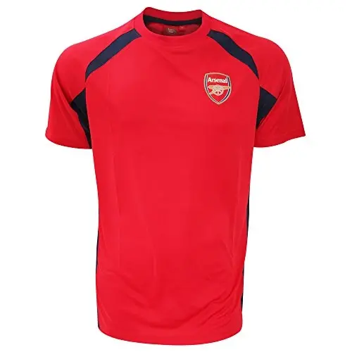 Arsenal FC Erkaklar Rasmiy Futbol Gerbi Panelli T-Shirt (Kichik) (Qizil/Qora) - Arsenal