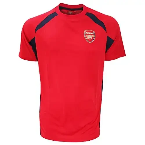 Arsenal FC Mens Official Football Crest Panel T-Shirt (Small) (Red/Black) - Arsenal