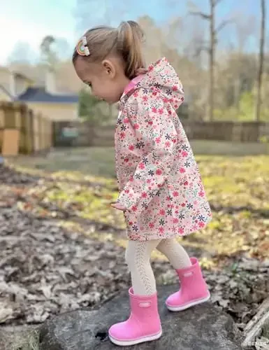 Arshiner Girl Baby Kid Suv o'tkazmaydigan Kapüşonlu Palto Kurtka Ustki kiyim Yomg'ir Palto Kapüşonlar - 4