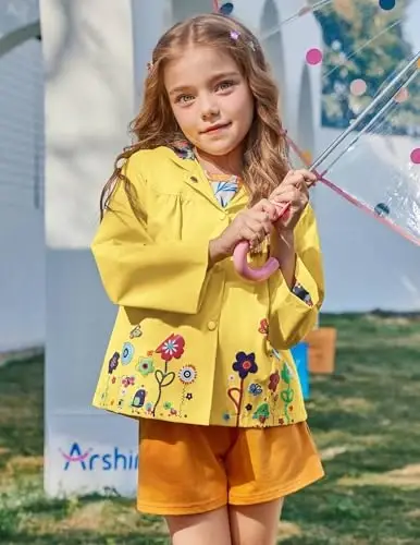 Arshiner Girl Baby Kid Waterproof Hooded Coat Jacket Outwear Raincoat Hoodies - 3