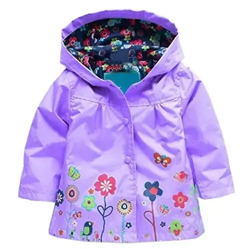 Arshiner Girl Baby Kid Waterproof Hooded Coat Jacket Outwear Raincoat Hoodies - 1