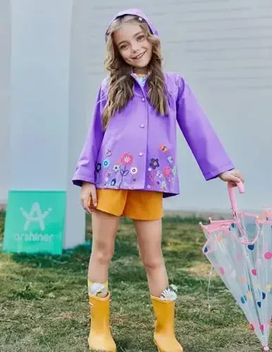 Arshiner Girl Baby Kid Waterproof Hooded Coat Jacket Outwear Raincoat Hoodies - 4